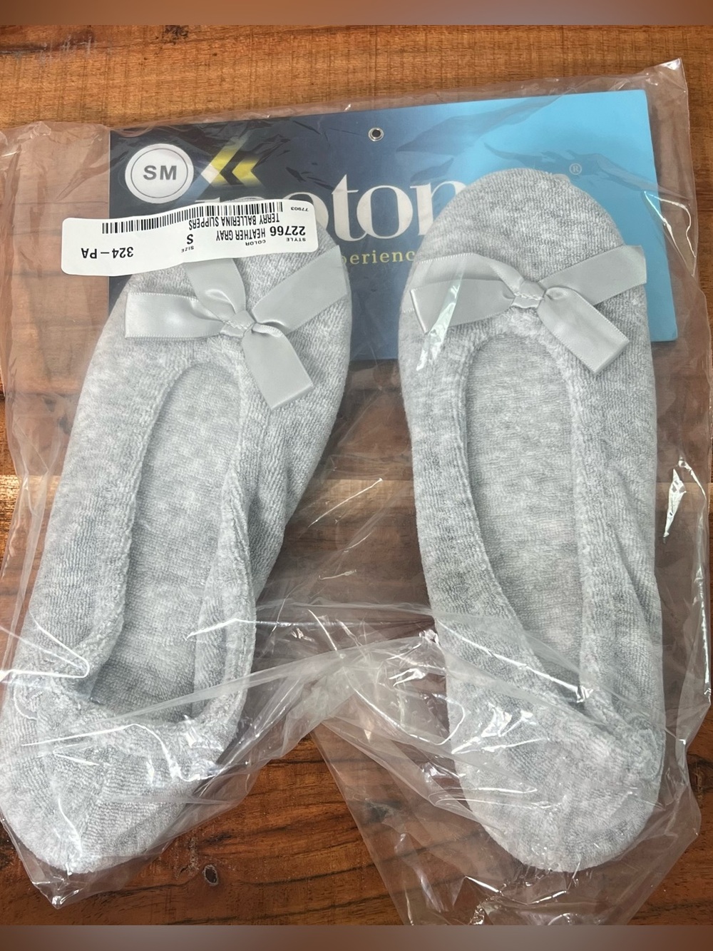 NWT Isotoner Terry Womens Ballerina Slippers size Small 5-6